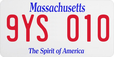 MA license plate 9YS010