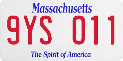 MA license plate 9YS011