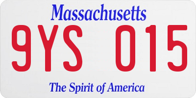 MA license plate 9YS015