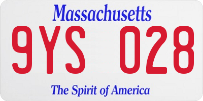 MA license plate 9YS028