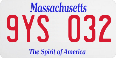 MA license plate 9YS032