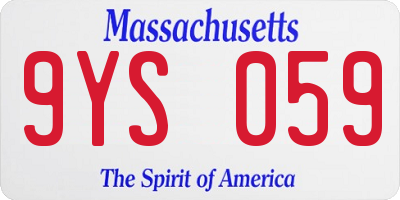 MA license plate 9YS059