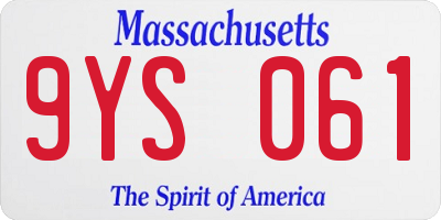 MA license plate 9YS061