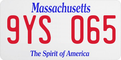 MA license plate 9YS065