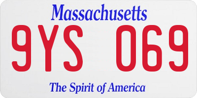 MA license plate 9YS069