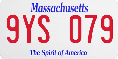 MA license plate 9YS079