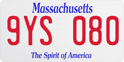 MA license plate 9YS080