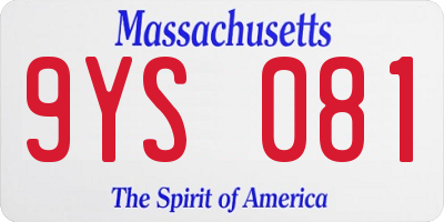 MA license plate 9YS081