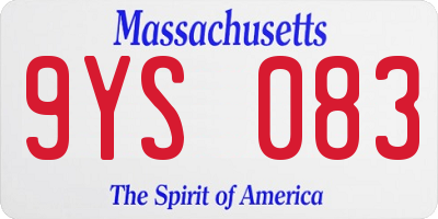 MA license plate 9YS083