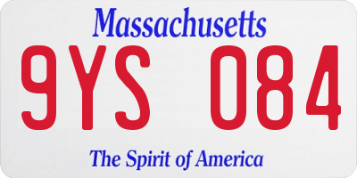 MA license plate 9YS084
