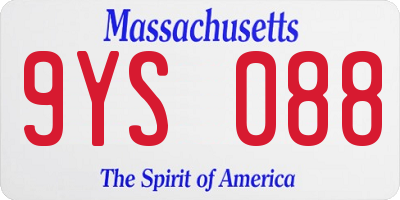 MA license plate 9YS088