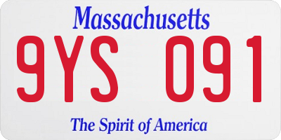 MA license plate 9YS091