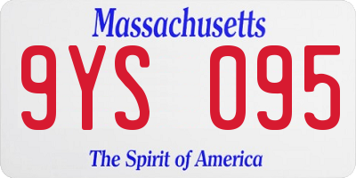 MA license plate 9YS095