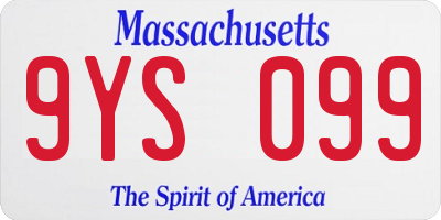 MA license plate 9YS099