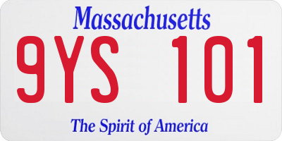 MA license plate 9YS101