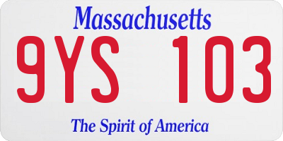 MA license plate 9YS103