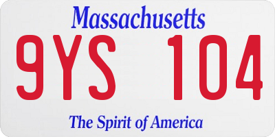 MA license plate 9YS104