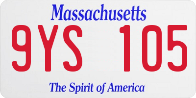 MA license plate 9YS105
