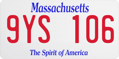 MA license plate 9YS106