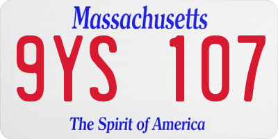 MA license plate 9YS107