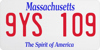 MA license plate 9YS109