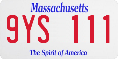 MA license plate 9YS111