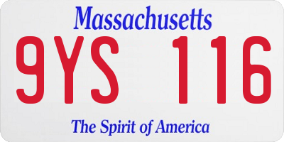 MA license plate 9YS116