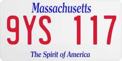 MA license plate 9YS117