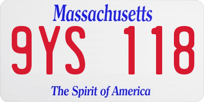 MA license plate 9YS118