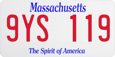 MA license plate 9YS119