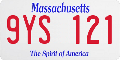 MA license plate 9YS121