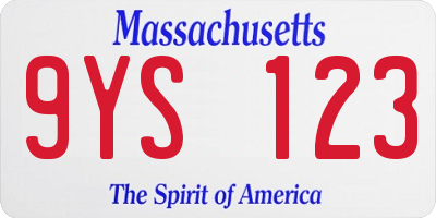 MA license plate 9YS123