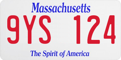 MA license plate 9YS124