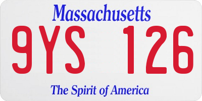 MA license plate 9YS126