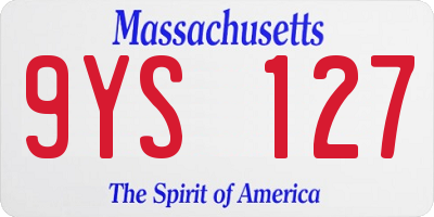 MA license plate 9YS127