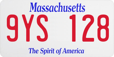 MA license plate 9YS128