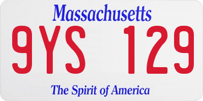 MA license plate 9YS129