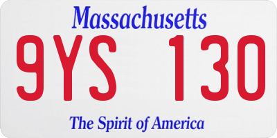 MA license plate 9YS130