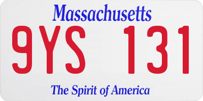 MA license plate 9YS131