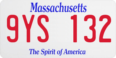 MA license plate 9YS132