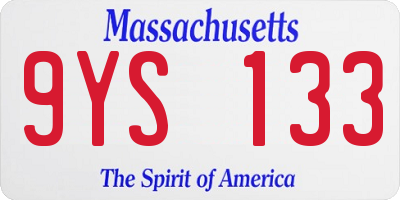 MA license plate 9YS133