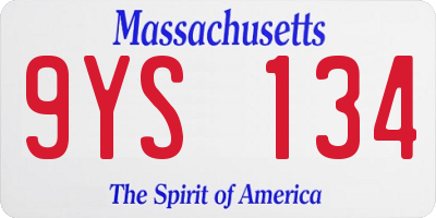 MA license plate 9YS134