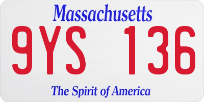 MA license plate 9YS136