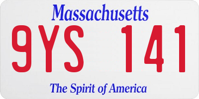 MA license plate 9YS141