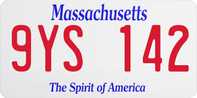 MA license plate 9YS142