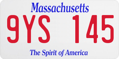 MA license plate 9YS145