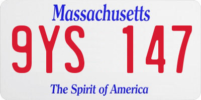 MA license plate 9YS147