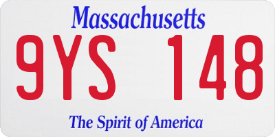 MA license plate 9YS148