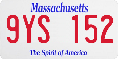 MA license plate 9YS152