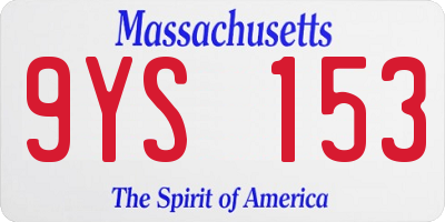 MA license plate 9YS153